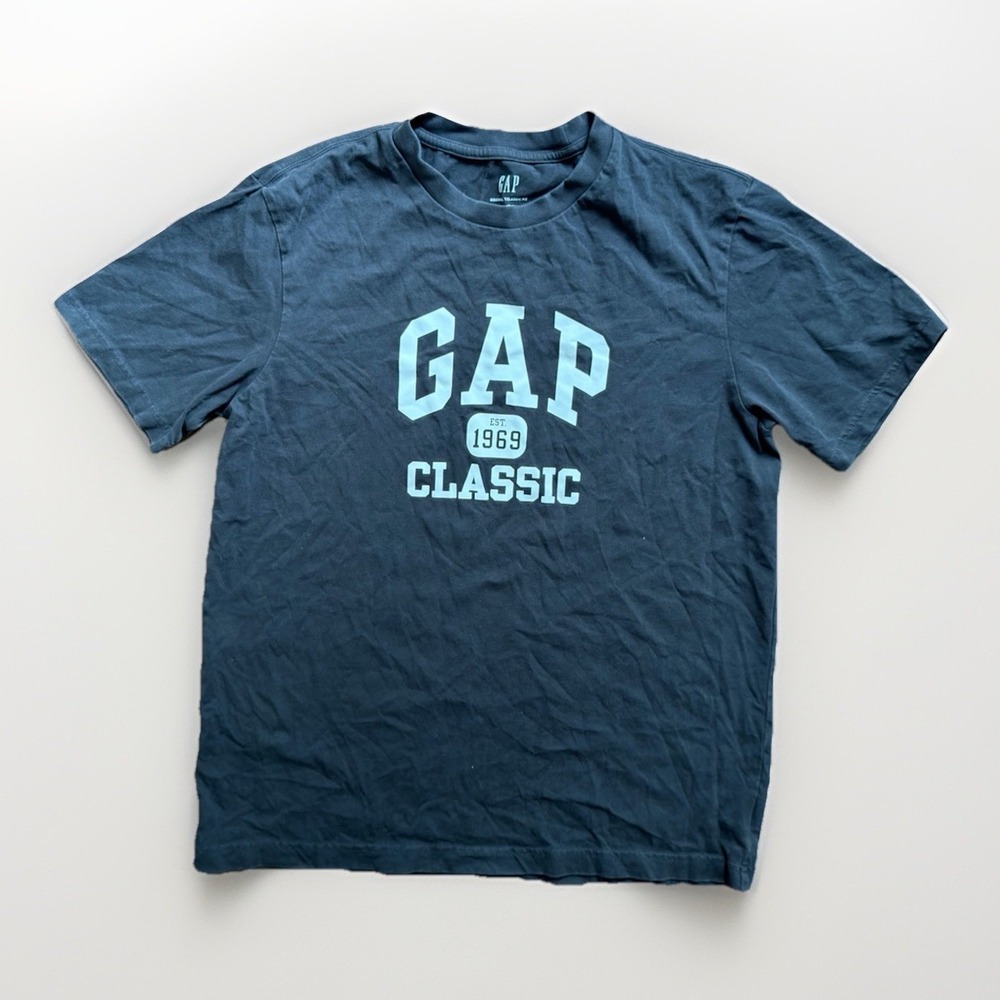 Gap Classic 1969 Logo T Shirt Mens Small Gray Short Sleeve Graphic Cotton Tee